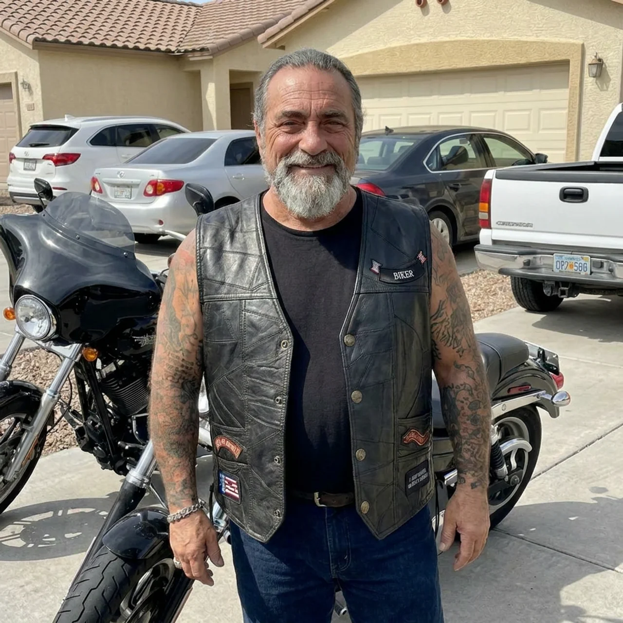 Men's Leather Motorcycle Vest Leather Vest
