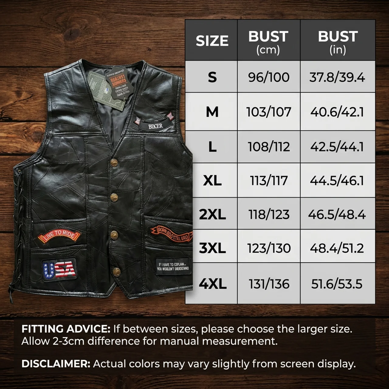Men's Leather Motorcycle Vest Leather Vest