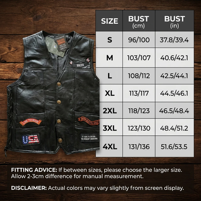 Men's Leather Motorcycle Vest Leather Vest
